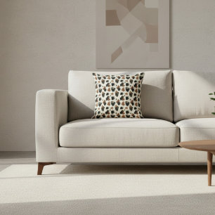 Moderne Neutrale Chocolade Koeienprint Esthetiek Kussen