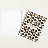 Moderne Neutrale Chocolade Koeienprint Esthetiek Planner (Display)