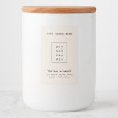 Moderne neutrale cosmetica verpakkingskaars voedselcontainer etiket (Voorkant)