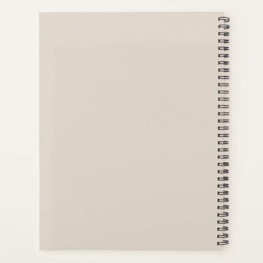 Moderne Neutrale Cream Beige Familienaam Planner (Achterkant)