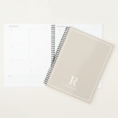 Moderne Neutrale Crème Beige Familienaam Planner (Display)