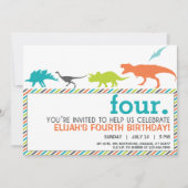 Moderne Neutrale Dinosaurus Silhouet Verjaardag Ui Kaart (Voorkant)