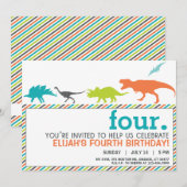 Moderne Neutrale Dinosaurus Silhouet Verjaardag Ui Kaart (Voorkant / Achterkant)