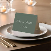 Moderne Neutrale en Sage Wedding Place Card Kaart