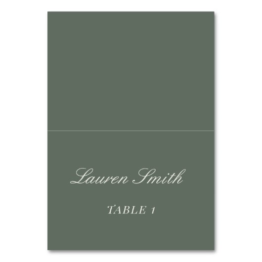Moderne Neutrale en Sage Wedding Place Card Kaart (Voorkant)