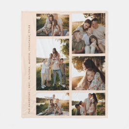 Moderne Neutrale Familie 6 Foto Collage Fleece Deken