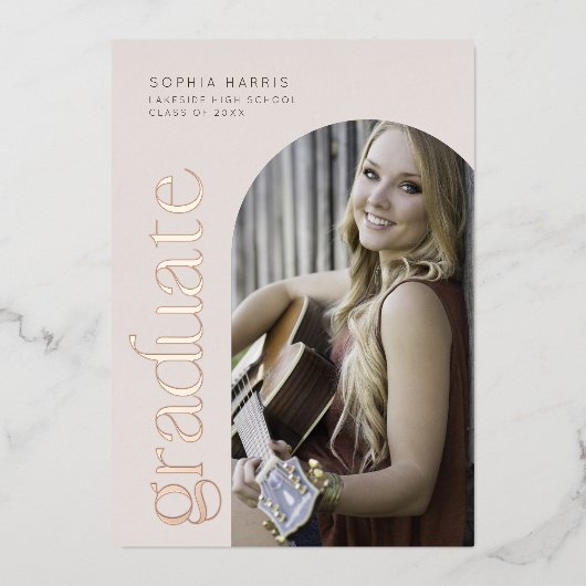 Moderne neutrale Folie Folie Uitnodiging (Voorkant)