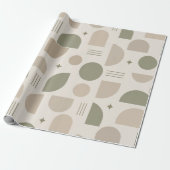 Moderne Neutrale Geometrische Cadeaupapier (Uitgerold)