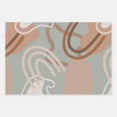 Moderne neutrale geometrische minimalistische set inpakpapier vel (Voorkant 2)