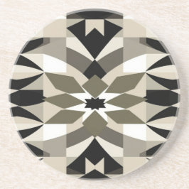 Moderne neutrale geometrische zandsteenprint | Aar Zandsteen Onderzetter