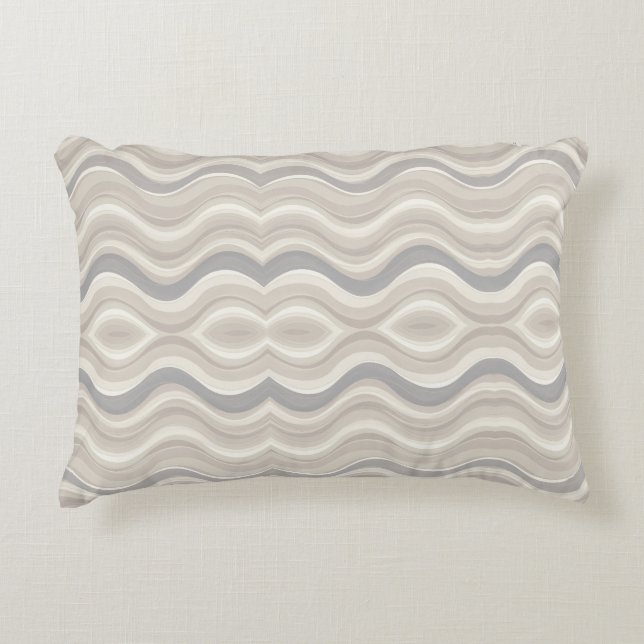 Moderne Neutrale Golf Abstracte Patroon Accent Kussen (Voorkant)