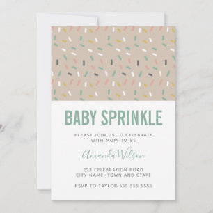 Moderne Neutrale Groene Baby Boy Sprinkle Uitnodig Kaart