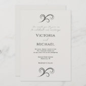 Moderne neutrale huwelijksuitnodiging kaart (Voorkant / Achterkant)