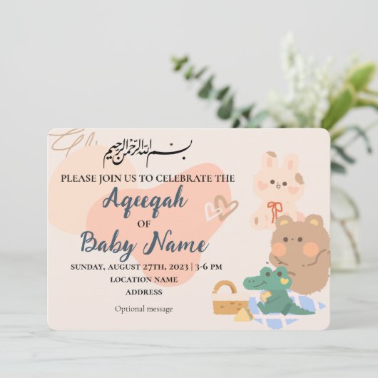 Moderne neutrale Kaart voor de uitnodigingen tot h (Staand voorkant)