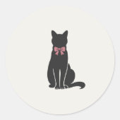 Moderne Neutrale Kat Vinylsticker Ronde Sticker (Voorkant)