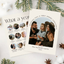 Moderne Neutrale Kerst Mis wat een Jaar Fotocollag