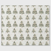 Moderne Neutrale Kerstboom Inpakpapier (Vlak)