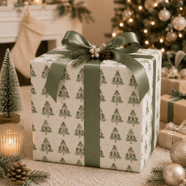 Moderne Neutrale Kerstboom Inpakpapier