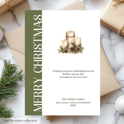 Moderne neutrale kerstkaart