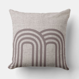 Moderne neutrale linnen monogram patroon kussen