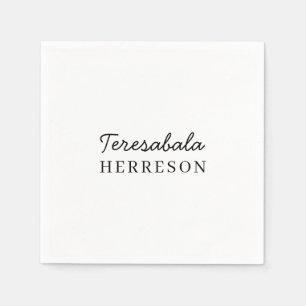 Moderne neutrale monogram ontwerp servet