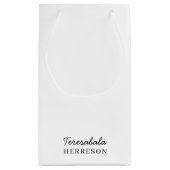 Moderne neutrale monogramontwerp klein cadeauzakje (Achterkant)