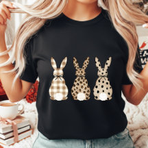 Moderne Neutrale Paashaas Luipaardprint Gingham