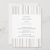 Moderne neutrale pasteelstrips Baby shower Kaart (Voorkant)