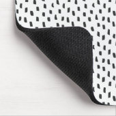 Moderne neutrale penseelstreken chic zwart & wit muismat (Hoek)