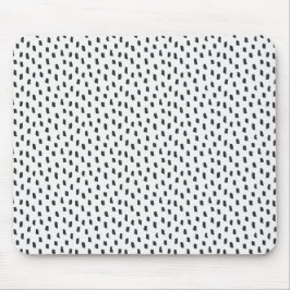Moderne neutrale penseelstreken chic zwart & wit muismat