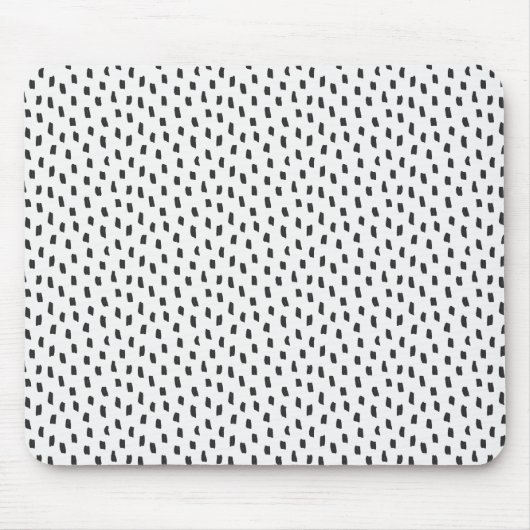 Moderne neutrale penseelstreken chic zwart & wit muismat (Voorkant)