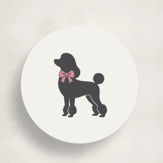 Moderne Neutrale Poodle Sticker Seal