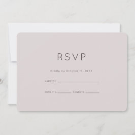 Moderne Neutrale Pruim Huwelijks RSVP Kaart