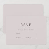 Moderne neutrale pruim trouw-RSVP Kaart (Voorkant / Achterkant)