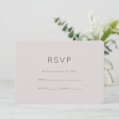 Moderne neutrale pruim trouw-RSVP Kaart (Staand voorkant)