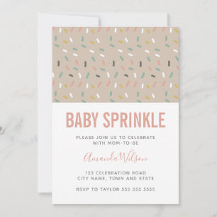 Moderne Neutrale Roze Baby Girl Uitnodiging