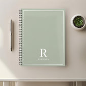 Moderne Neutrale Sage Familienaam Planner