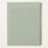 Moderne Neutrale Salie Familienaam Planner (Achterkant)