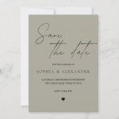 Moderne Neutrale Save the Date Kaart Minimalistisc (Voorkant)