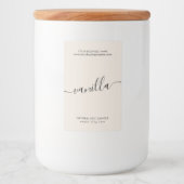 Moderne, neutrale scriptkaarsetiket voedselcontainer etiket (Voorkant)