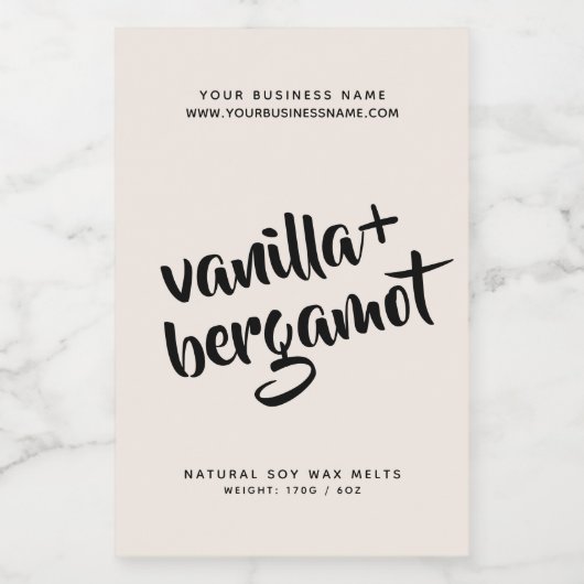 Moderne, neutrale sojafsmelt label voedselcontainer etiket (Enkel label)