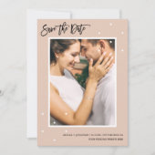 Moderne Neutrale Stippen Foto Bewaar de Datum Save The Date (Voorkant)