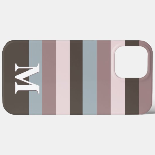 Moderne Neutrale Stripes Monogram Beige Case-Mate iPhone Case (Achterkant (horizontaal))