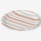  moderne Neutrale Stripes Papieren Bordje (Gekanteld)