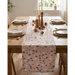 Moderne neutrale terrazzo patroon tafelloper