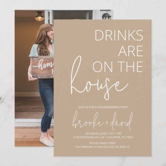 Moderne neutrale toon kaart (Voorkant / Achterkant)