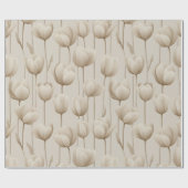 Moderne Neutrale Tulp Ivoor Bloemmotief Cadeaupapier (Vlak)