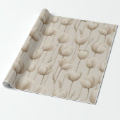 Moderne Neutrale Tulp Ivoor Bloemmotief Cadeaupapier (Uitgerold)