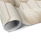 Moderne Neutrale Tulp Ivoor Bloemmotief Cadeaupapier (Rol Hoek)
