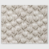 Moderne Neutrale Tulp Ivoor Bloemmotief Cadeaupapier (Vlak)